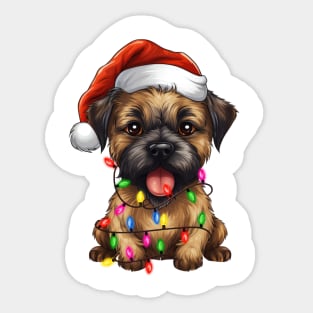 Christmas Border Terrier Sticker